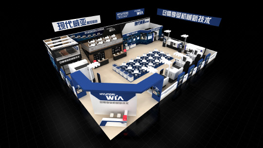 현대위아가 중국 북경 국제전시센터(CIEC)에서 열리는 국제 공작기계전시회인 'CIMT 2019'에 마련한 전시장 조감도. <현대위아 제공>